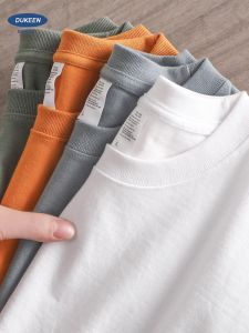 DUKEEN | Áo Thun Cổ Tròn Tay Ngắn 100% Cotton Dày 280g