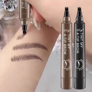 4 Point Eyebrow Pencil 4 Prong Tip Eyebrow Pen 4 Fork Eyebrow Pencil Waterproof Liquid Eyebrow Pencil Long Lasting Like Real