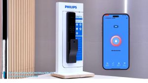Bộ khóa cửa thông minh Gateway điều khiển từ xa vân tay thẻ từ mật khẩu và chìa cơ tích hợp kèm chuông cửa Philips DDL801-5HBS - Hàng Chính Hãng