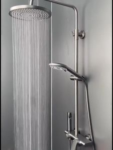 QUITE Shower System Grey Shower Faucets Bathroom Shower Mixer Faucet Rain Showers Set Shower Spray Shower set