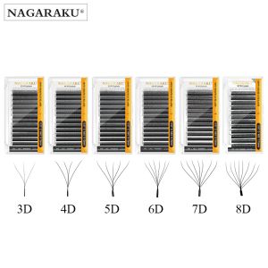 NAGARAKU 3D-8D W Shape  Eyelash Extensions Natural Soft Light Premade Fans Lashes Full Dense