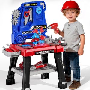 Kids Tool Workbench Playset with Electric Drill and 144-Piece Accessories