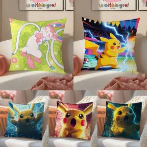 Bandai | Pokemon Blastoise Anime Plush Pillow Cover Soft Short Plush Cushion Cover For Sofa Bedroom Home Decor Gift Decoration