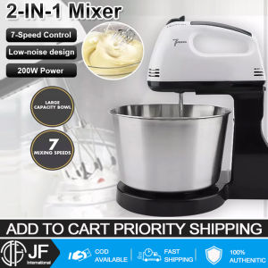 JF Stand Mixer Hand Mixer 7 Speed Electric Mixer with Stand and Stainless Bowl