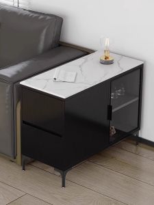 Modern Minimalist Rock Board Side Table Sofa Table Living Room Small Tea Table Movable Corner Table Artistic Style Furniture