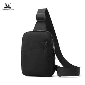 LouisWill Mens Mini Chest Bag Outdoor Cross Body Bag Waterproof Travel Bag Large Capacity Phone Bag Casual Bag Fashion Shoulder Bag Leisure Sport Street Bag for College Student