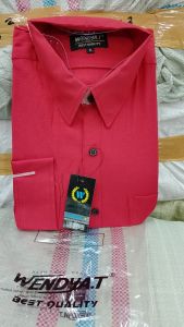 Wendyat.T Kemeja Formal reguler Warna Merah Cabe✓Kemeja Pria Polos Lengan Panjang