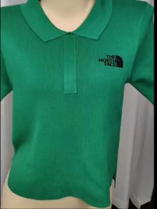 เสื้อโปโล Lapel Ice เสื้อถักไหมพรมชูด ให้ดูถูกเห็น สำหรับผู้หญิง เสื้อยืดแขนสั้นแบบหลวม ราคาเสร็จสิ้น