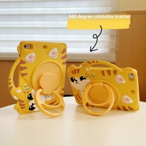 Samsung TabA9+ A11+ S9FE A8 A7 Cute Sanrio Cat Silicone Protective Case Rotatable with Pen Slot Child Proof Drop Resistance