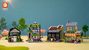 Lego Khu Phố Mini Street - Bộ Sưu Tập Mô Hình Lắp Ráp Khu Phố Mini - Lego Thành Phố Ngôi Nhà + Tặng kèm Đèn LED Decor
