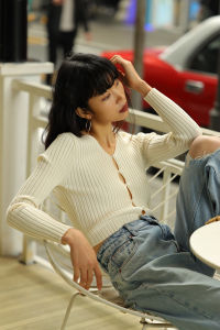 Áo Len Cardigan Dệt Kim American Pure Desire Hollow out Dáng Ôm Vừa Vặn Tay Dài Ngắn Phong Cách Đường Phố Cho Nữ Mùa Thu