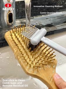 IMLUCKY | Cleaning Brush Padded Comb Air Cushion Comb Hair Brush Curling Comb Massage Comb Cleaning Claw