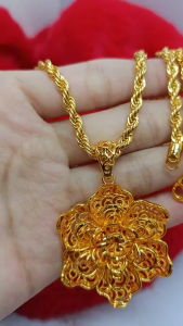Kalung Hijab Titanium liontin Bunga Terbaru Dubai Xuping Perhiasan lapis Emas 24k Wanita Motif Aksesoris