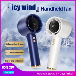 Handheld Fan 5000mAh Portable Bladeless USB Mini Fan kipas mini kipas Mute High winds Recharable 100 Level Adjustment With Strong Wind Cooler