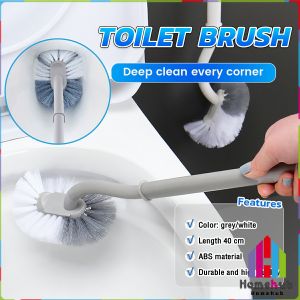 HB Long-Handled Toilet Brush Curved Head Soft Bristles Quick Drying Bathroom Corner Cleaning Tools