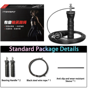 1 set of steel wire skipping rope for fitness and physical training sports carbon steel bearings for adjustable skipping rope