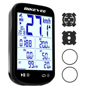 BIKEVEE Sunlight-Readable 2.6" LCD Multiple Data Display GPS Bluetooth Wireless Bicycle Computer Bike Speedometer Odometer