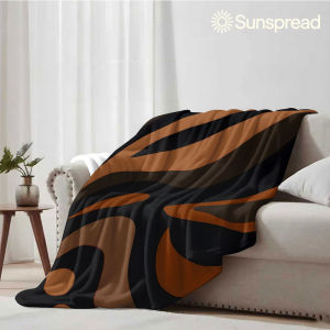 Beast Kingdom | brown black zebra Soft Warm Flannel Blanket Lightweight Cozy Christmas Halloween Home Decor Room