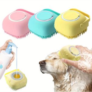 Bathroom Puppy Big Dog Cat Bath Massage Gloves Brush Soft Safety Silicone Pet Accessories for Dogs Cats Tools Mascotas Products