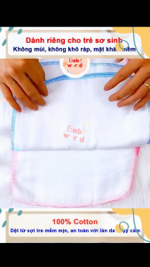 Set 10 Khăn Sữa Kiba Cao Cấp Cho Bé Vải Cotton Mềm Mịn Thấm Hút Tốt Thoáng Khí An Toàn Cho Bé Từ Sơ Sinh Đa Công Dụng