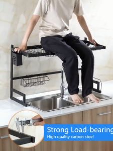 Rak Piring Wastafel Stainless Steel Rak Cuci Piring Wastafel Rak Wastafel Dapur Kokoh Kuat