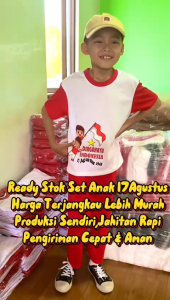 Kaos Anak Laki-laki dan Perempuan 17 Agustus Usia 1-8 Tahun / Merah Putih / Hari Kemerdekaan