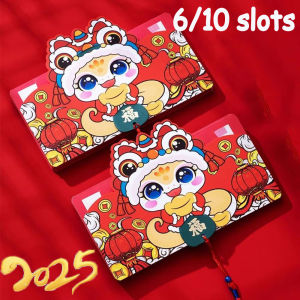 Creative 6/10 Cartoon Folding Red Packets 2025 CNY Snake Cash Gift Bag Birthday Wedding Spring Festival Red Envelope(in stock)