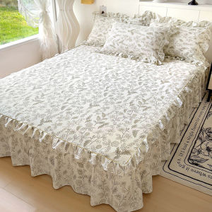 Dansunreve diềm bao quanh giường rửa bông hoa phim hoạt hình tấm ga trải giường với váy h35cm mềm Nệm thoải mái Bìa