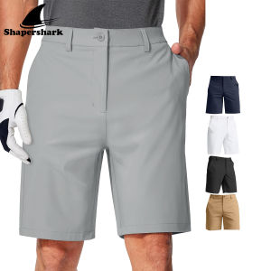 Shapershark Mens Casual Shorts Business & Golf Pants Breathable Relaxed Fit with Quick-Zip Pocket Design Solid Color Shorts