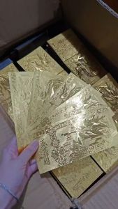 CICIMART 2024 YEAR OF THE DRAGON BIG SIZE GOLD FOIL COMMEMORATIVE MONEY LUCKY CHARM | LUCKY CAT&DRAGON STICKER