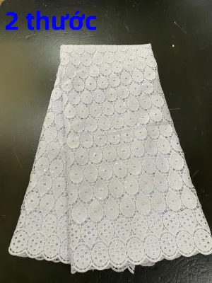 Vải Ren Jacquard Cao Cấp Chất Lượng Cao Của Nigeria Giảm Giá Đặc Biệt 2 Thước Thoáng Khí Đính Hạt Dùng May Váy Dự Tiệc Sang Trọng