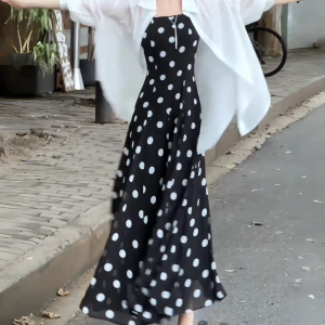 Váy Đi Biển Mùa Thu Đầu Tiên Cho Nữ Váy Dài Hai Mảnh Chống Nắng Bằng Lụa Băng Có Dây Đeo Cao Cấp Thời Trang Mùa Hè