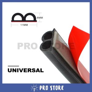 PROSTORE Car Door Silence Scheme Rubber Seal Strip B Shape Soundproof 1M 5M For Car Sound Insulation Bumper Strip