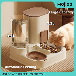 เครื่องให้อาหารสัตว์เลี้ยงพร้อมชามสแตนเลสที่ป้อนน้ำสัตว์เลี้ยงเกรดพรีเมียมเครื่องจ่ายน้ำและอาหารอัตโนมัติแบบ2 IN 1เครื่องให้อาหารและน้ำอัตโนมัติ