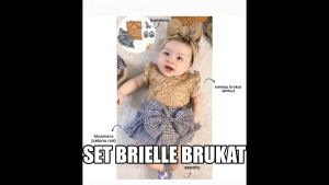 BRIELLE SET (premium katun jepang lembut!!) baju celana bandana sepatu pakaian anak bayi perempuan cewek / SET BRIELLE BRUKAT