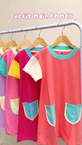 Micellita Oversized Dress Kombinasi anak perempuan / Kids Dress 1-7 tahun