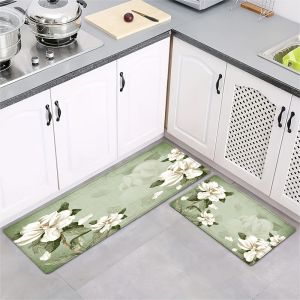 Thảm Nhà Bếp Phong Cách Mộc Mạc Với Họa Tiết Thực Vật Và Hoa Văn Phong Cách Hiện Đại Thảm Polyester Chống Nước Chống Vi Khuẩn Cho Phòng Tắm Phòng Giặt Trang Trí Văn Phòng