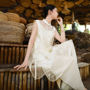 XIANGYING | New Chinese Style Embroidery Vest Dress Female