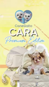 *NEW* CaneGatto Cara First Class Pet Stroller for 1-2 Small/Medium Pets - 20kg Capacity Double Pet Stroller with Spacious Non-detachable Pet Carrier Minimalist Style Maximum Airflow Lightweight Compact
