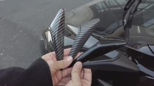 For Tesla New Model Y Juniper 2025 Model 3+ Highland 2024 Car Side Camera Protective Cover ABS Carbon Fiber Turn Signal Sticker