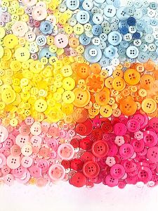 Colorful Button DIY Material Kit Creative Flower Shaped Nursery Childrens Handmade Craft round Button Sticker Painting