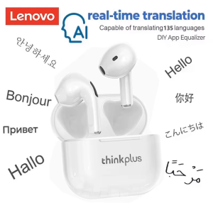 New Lenovo LP40 AI Wireless Bluetooth Earphones Multiple Languages Translation Headphones Smart Touch With AI Assistant Earbuds
