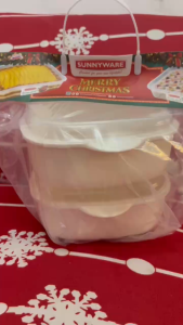 Sunnyware Christmas Set (2 x 9613-L) Modern Concepts food container w/ cover - large