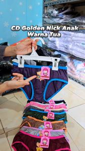Celana Dalam Anak Perempuan Golden Nick 045 | Cd Anak Cewek Warna Tua / Gelap Bahan Katun