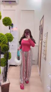 Celana Kulot Motif Kekinian Kallyoutfit Hommy Kain Rayon Premium MODEL TERBARU KEKINIAN SANGAT MANIS DI PAKAI UKURAN L XL MUAT BB 85 KG