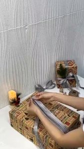 Set Vật Liệu Làm Hộp Quà Giáng Sinh Giấy Nâu SETQUA03 Hộp Quà Noel Trang Trí Giáng Sinh