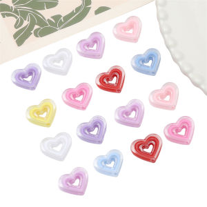 5Pcs/bag 23x20mm Fashion Acrylic Transparent Heart Beads for Bracelet Necklace Earring DIY Jewelry Craft Making Accessories