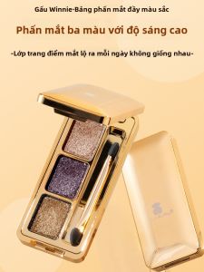 MONLEYTA | Phấn mắt ba màu siêu lấp lánh 2025 Mẫu mới Brown Warm Green dành cho nữ mới Chất liệu dạng sương mù Màu trung tính