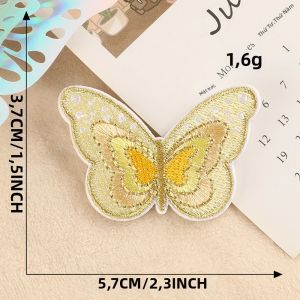 Miếng Dán Thêu Hình Bướm Nhiều Màu Sắc Tự Dính Thân Thiện Với Môi Trường Chất Liệu Rayon Dùng Trang Trí Sổ Tay Quần Áo Túi Xách Đồ Thủ Công DIY