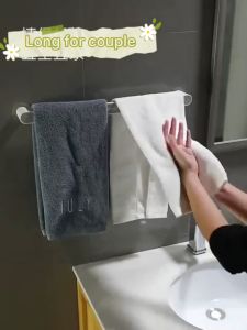 ECOCO ราวแขวนผ้าในห้องน้ำ ติดผนัง รุ่นไม่ต้องเจาะ ที่แขวนผ้าเช็ดตัว เสริมประหยัดพื้นที่ ราคายออกแบบ 1 ราคา 2 จำหน่าย